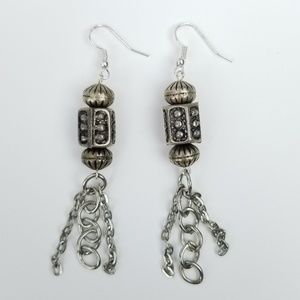 IKandi Gear Bohemian Chains & Stacked Beads Drop Dangle Fish Hook Earrings